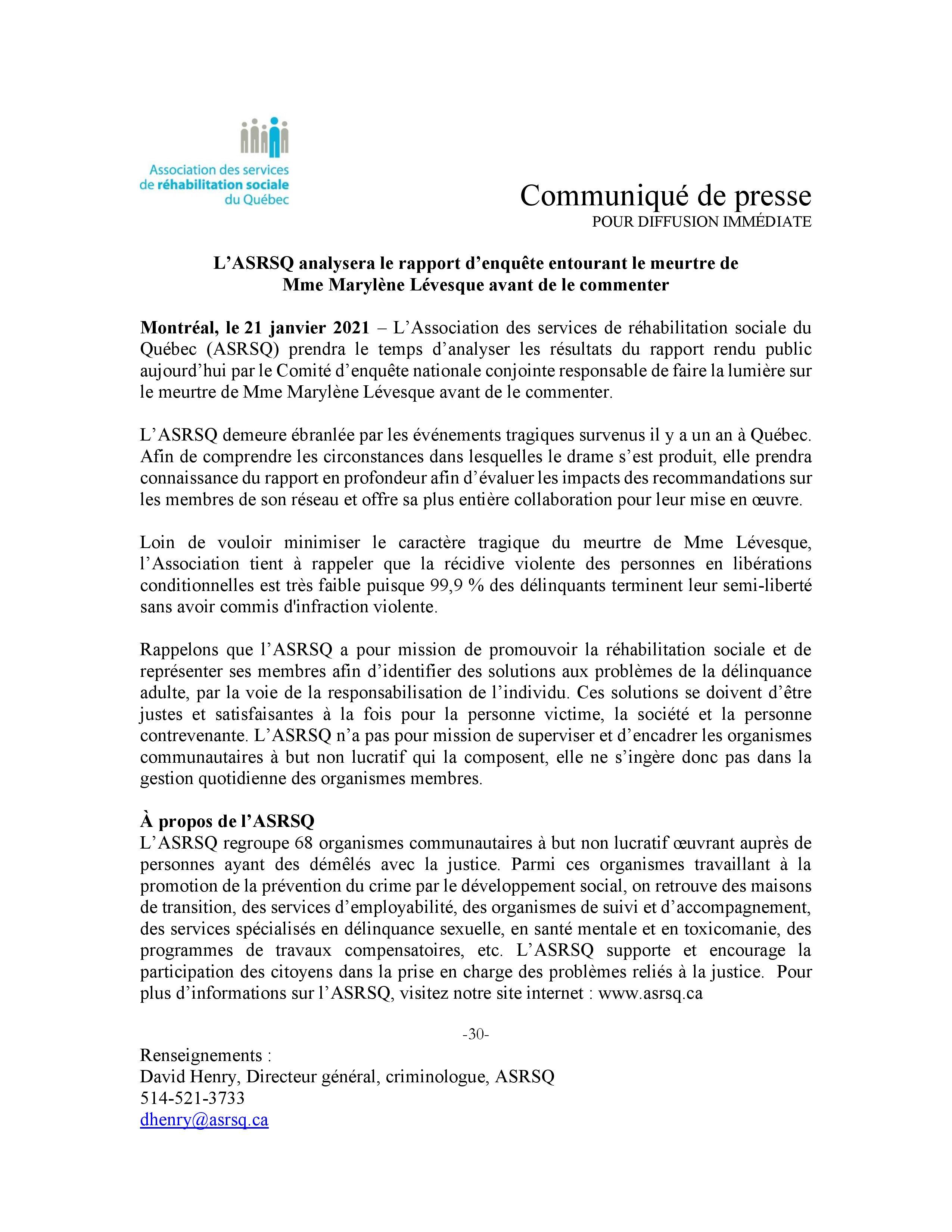 Communiqué De Presse Rapport D Enquête Janvier 2021 Page 001 1